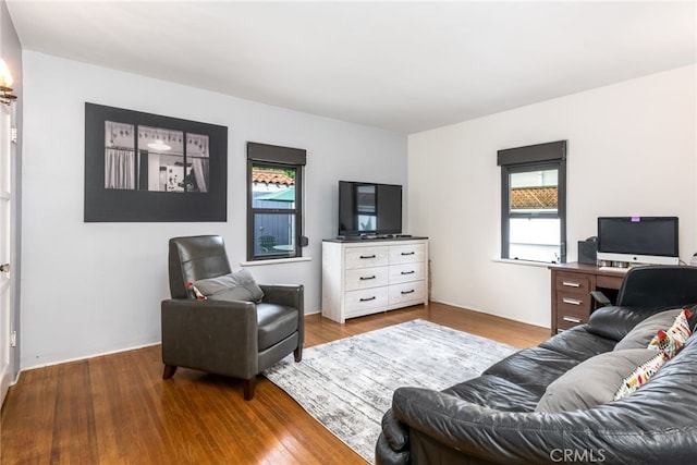 living room featuring light hardwood / wood-style flooring