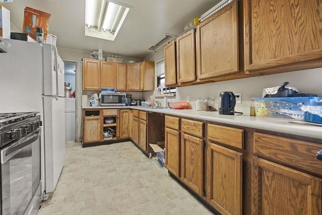 kitchen with black range with gas cooktop