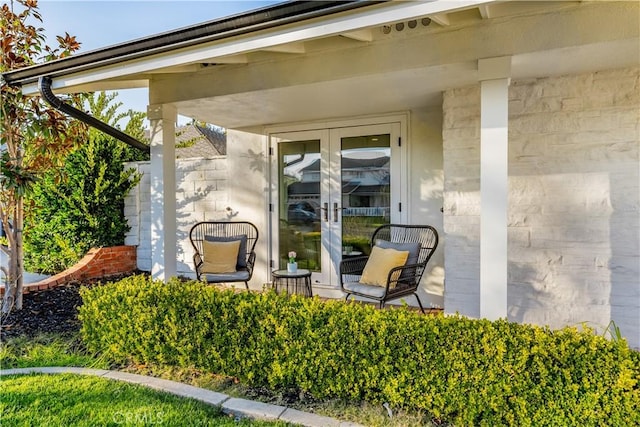 view of patio with french doors