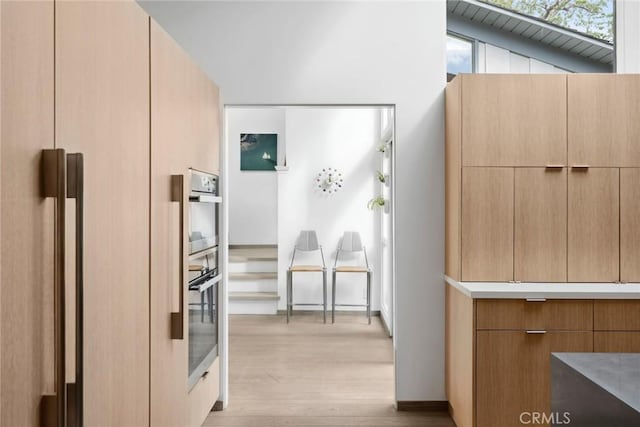 1900 Catalina St, Laguna Beach, CA 92651 - interior space featuring stainless steel oven, light wood-style floors, and modern cabinets