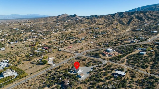 aerial view with a mountain view