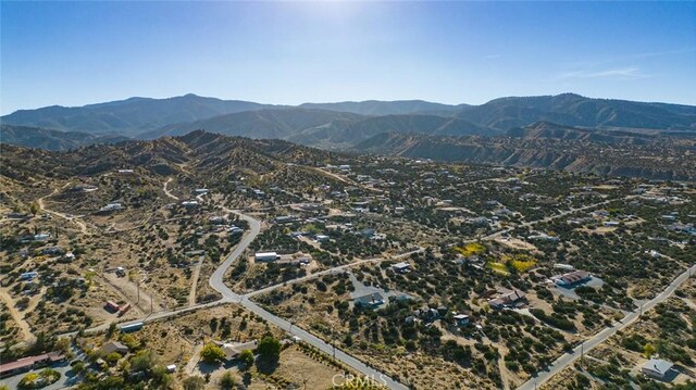 aerial view with a mountain view