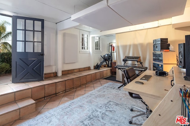 office featuring light tile patterned floors