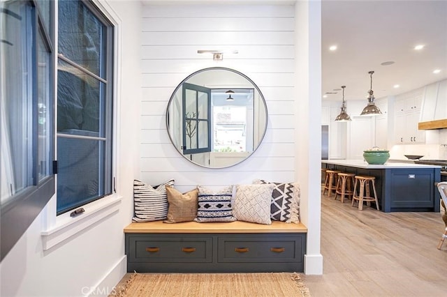 409 39th St, Newport Beach, CA 92663 - corridor with light wood-type flooring and recessed lighting