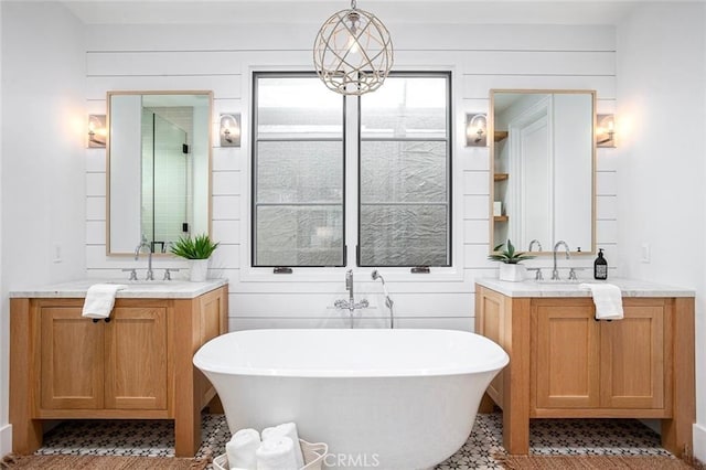 409 39th St, Newport Beach, CA 92663 - full bath featuring a freestanding bath and two vanities