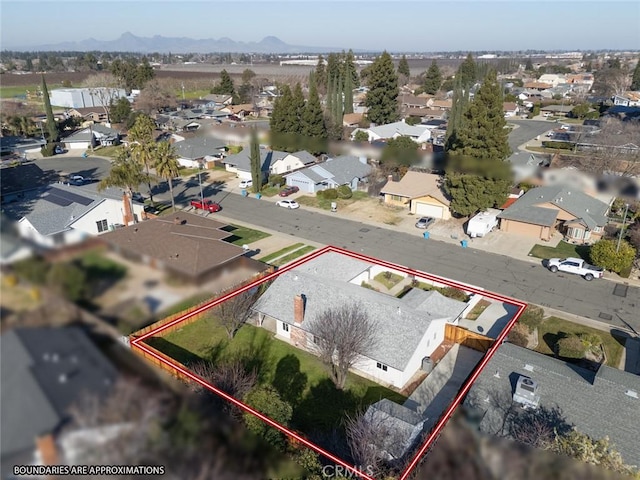 aerial view featuring a mountain view