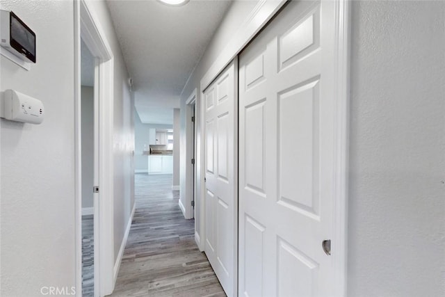 hallway featuring light wood-type flooring