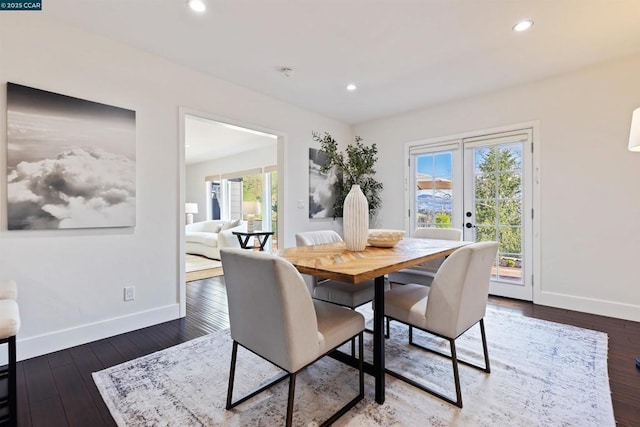 dining room featuring dark hardwood / wood-style floors