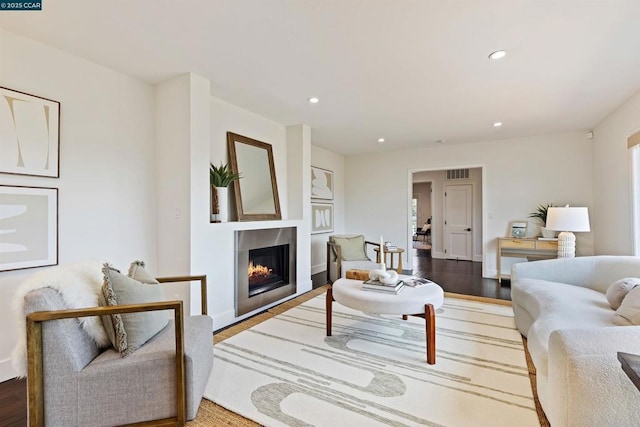 living room featuring hardwood / wood-style floors