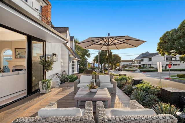 view of patio with an outdoor living space