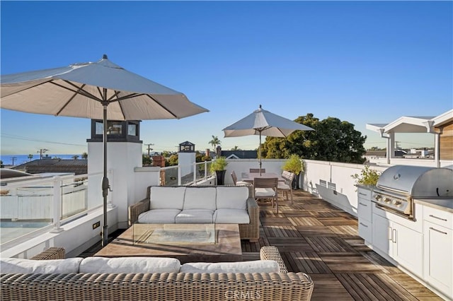 view of patio featuring outdoor lounge area and area for grilling