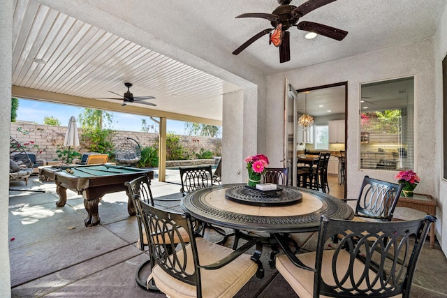 view of patio / terrace with ceiling fan