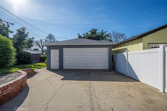 view of garage