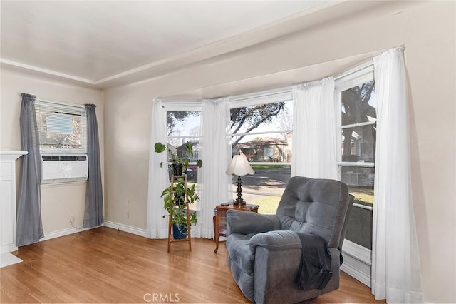 living area featuring light hardwood / wood-style floors