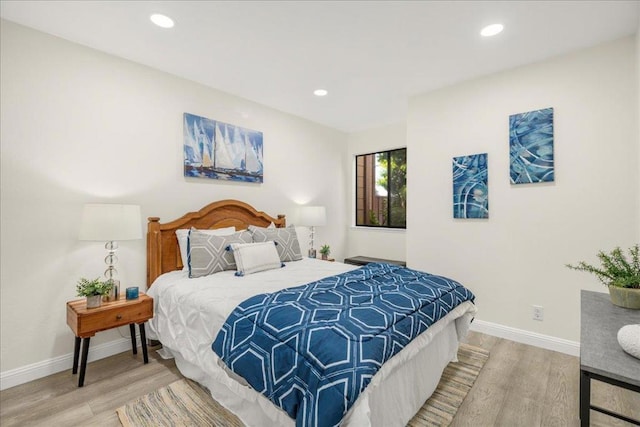 bedroom with wood-type flooring