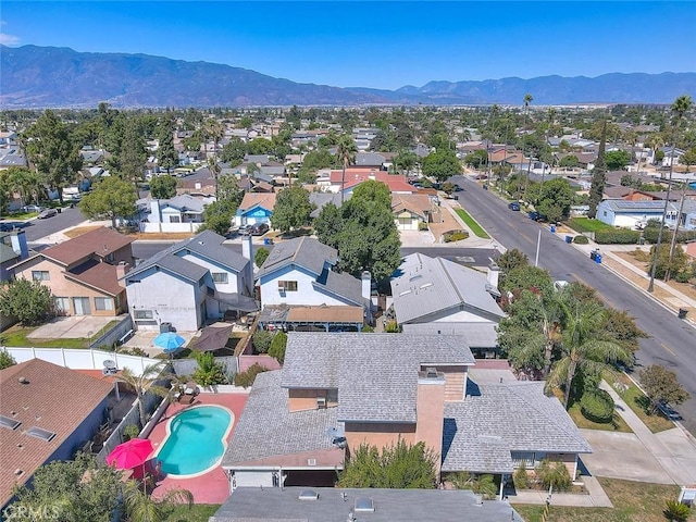 aerial view with a mountain view