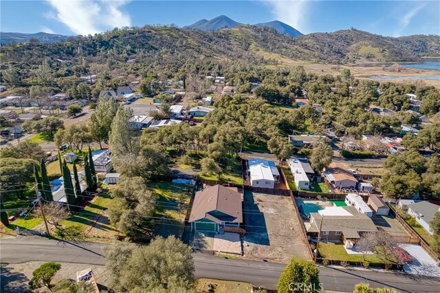 aerial view with a mountain view