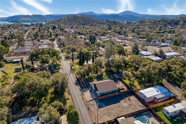 bird's eye view featuring a mountain view