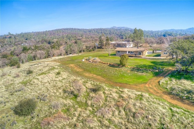 bird's eye view with a rural view