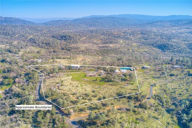 drone / aerial view with a mountain view