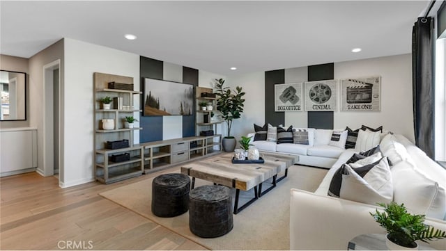 living room featuring light hardwood / wood-style flooring