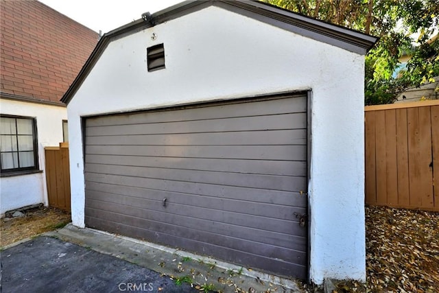 view of garage