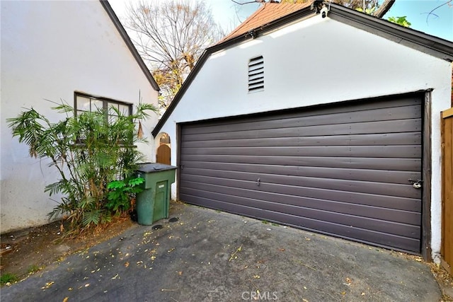 view of garage