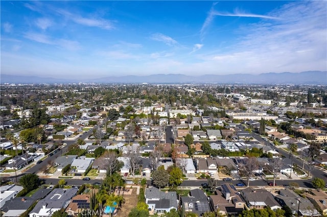 aerial view with a mountain view