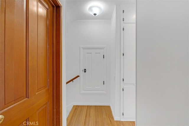 corridor featuring light wood-type flooring