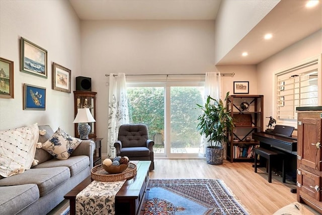 living room featuring light hardwood / wood-style flooring