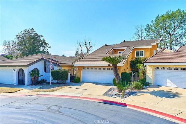 view of property featuring a garage