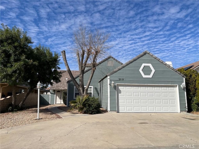 view of front of house with a garage