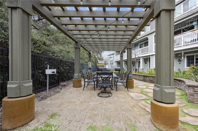 view of patio with a pergola