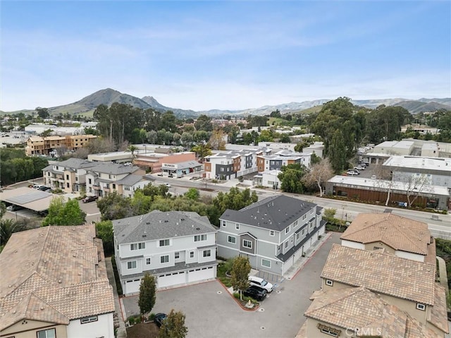 aerial view featuring a mountain view