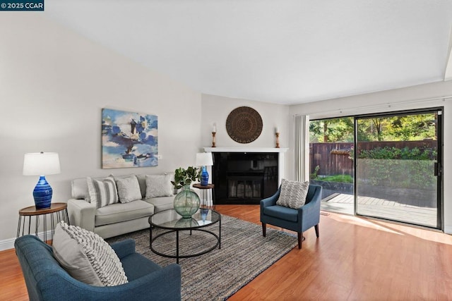 living room featuring light hardwood / wood-style floors