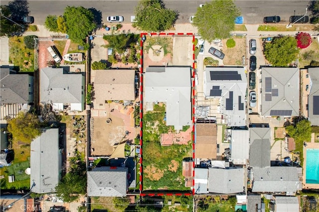 aerial view with a residential view
