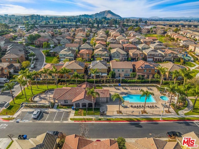 bird's eye view featuring a mountain view