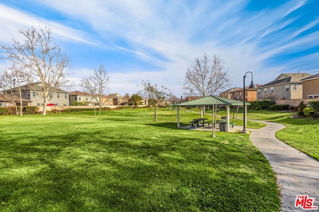 view of yard featuring a gazebo