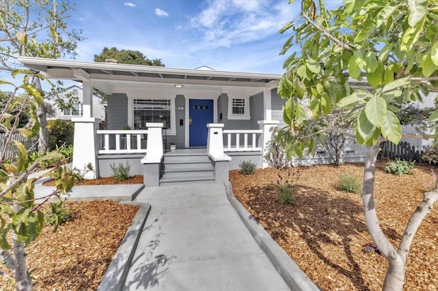 bungalow-style house with a porch