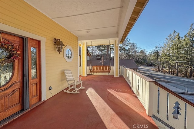 view of patio / terrace featuring covered porch