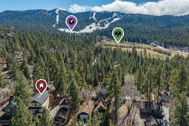 aerial view featuring a mountain view