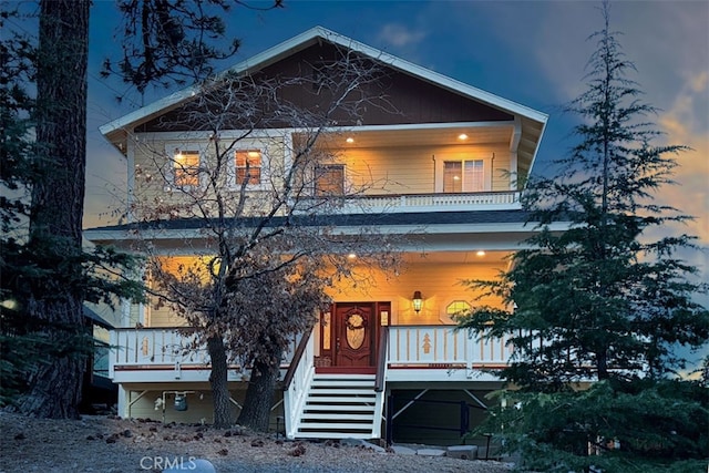 view of front of house featuring stairs