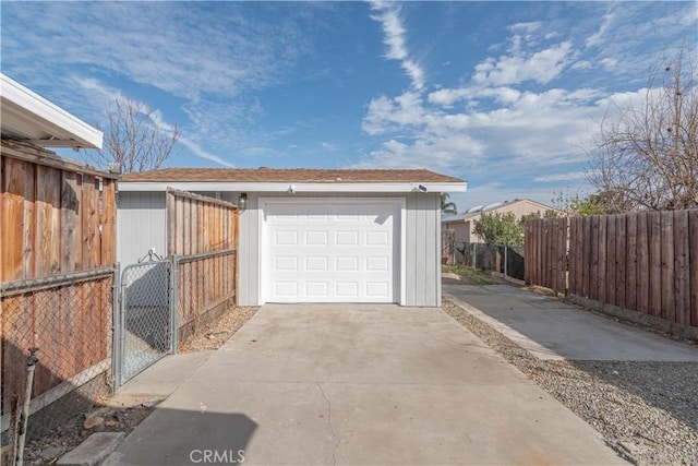 view of garage