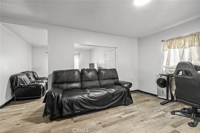 living room featuring light hardwood / wood-style flooring