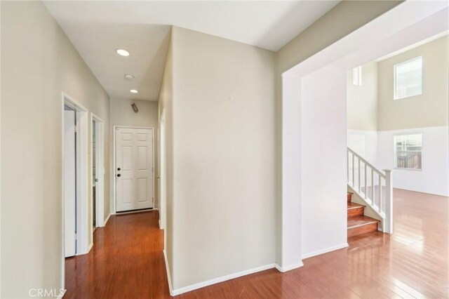 hall featuring hardwood / wood-style floors