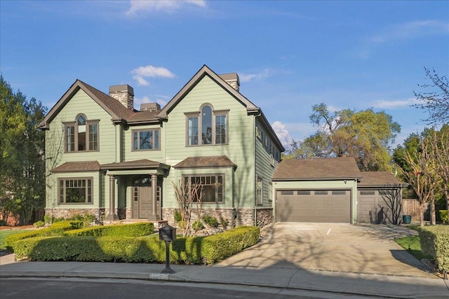 view of front facade with a garage