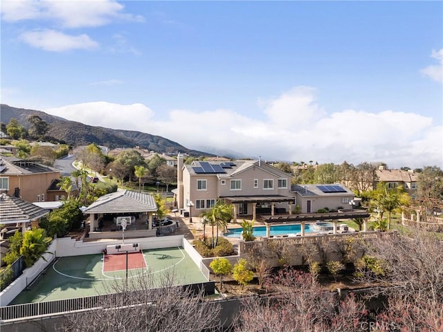 bird's eye view featuring a mountain view