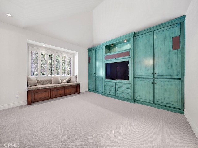 931 Gardenia Way, Corona Del Mar, CA 92625 - unfurnished living room featuring light carpet, baseboards, high vaulted ceiling, and recessed lighting