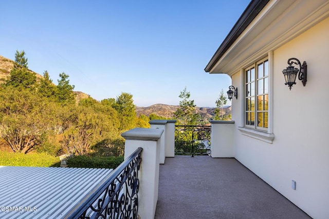 balcony with a mountain view