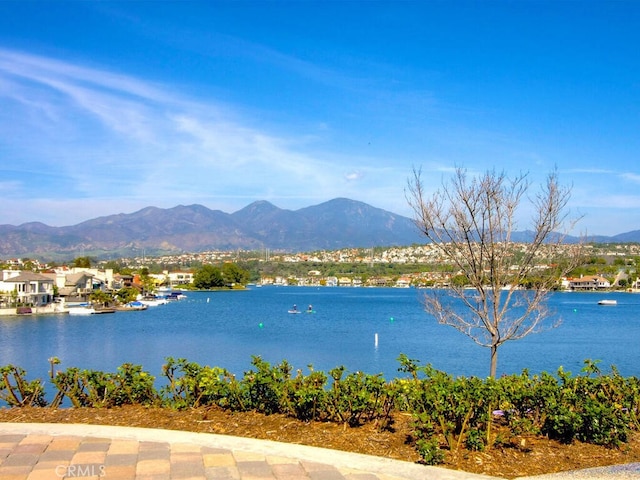 view of water feature with a mountain view